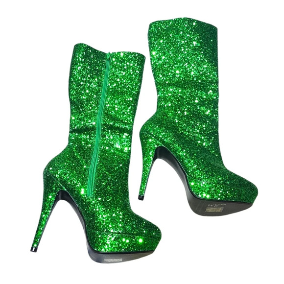 Funtasma Shoes - Funtasma Green Sparkle Glitter Fairy Boots Size 9